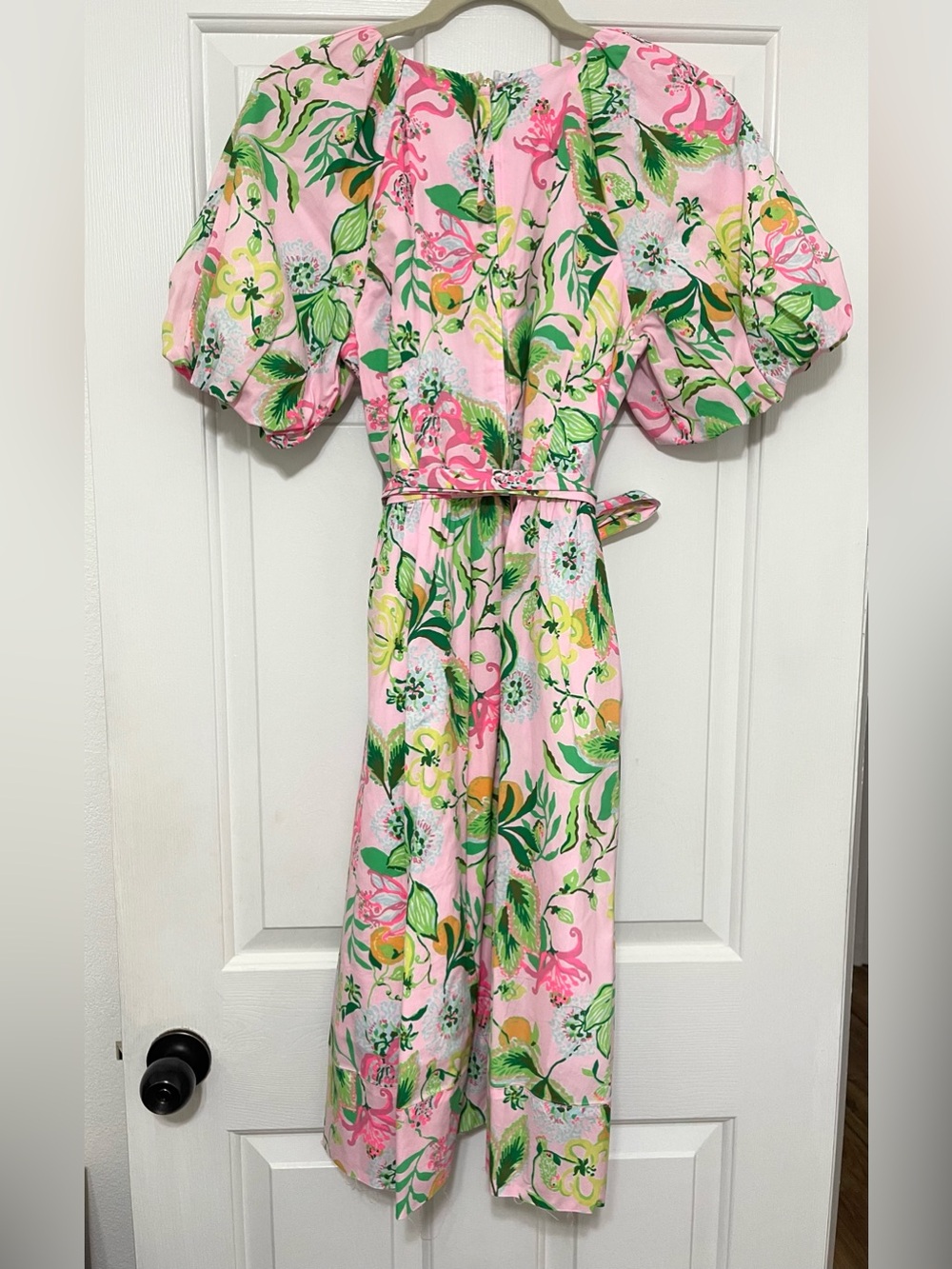 NWT Lilly Pulitzer Pink Floral Print Balloon sleeve A-line mini midi dress 6 - Picture 8 of 11